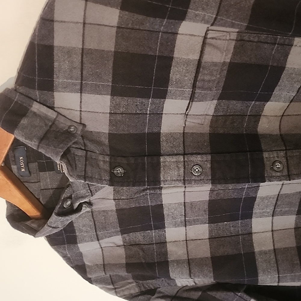 Pendleton Medium Gray + Black Check Flannel Shirt… - image 2